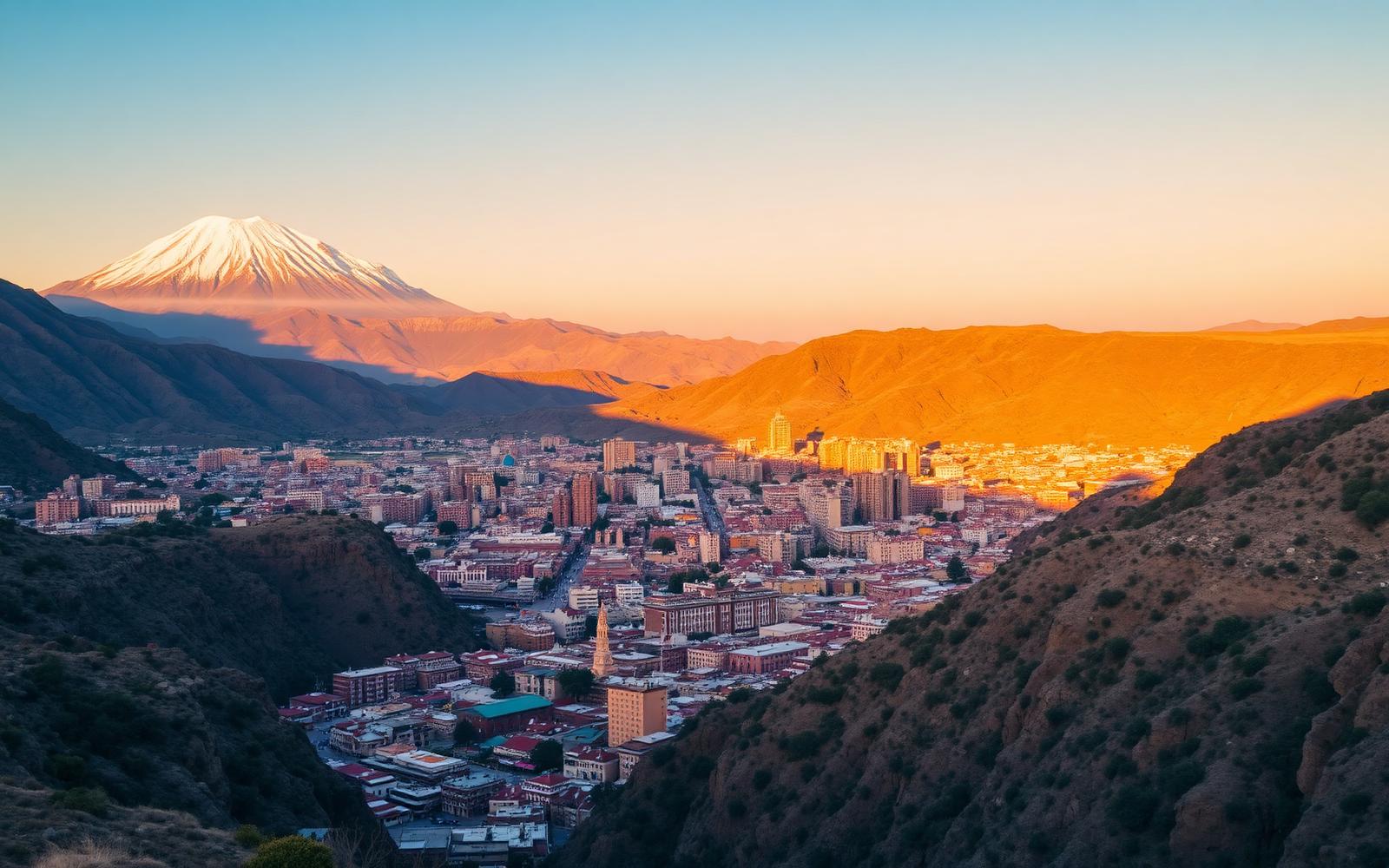 Vista aérea de La Paz desde el aeropuerto de El Alto a 4061 metros de altura